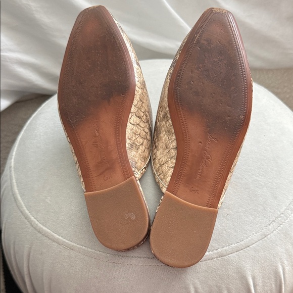 Sam Edelman Gold Snake-Print Slip-On Mules - Picture 5 of 6